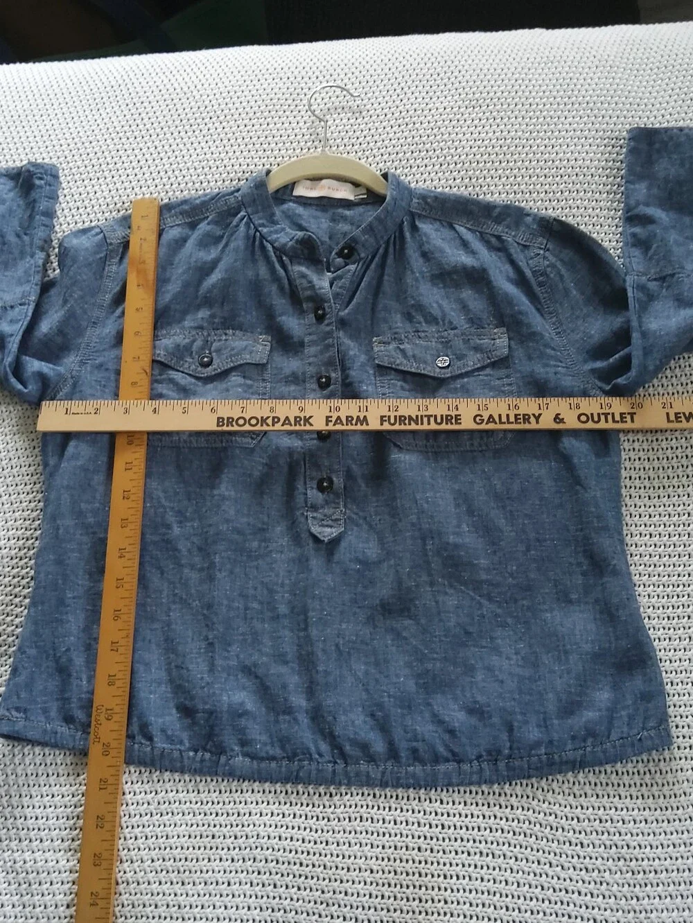 Tory Burch Chambray Button-Front Women's Top - Blue Size 2